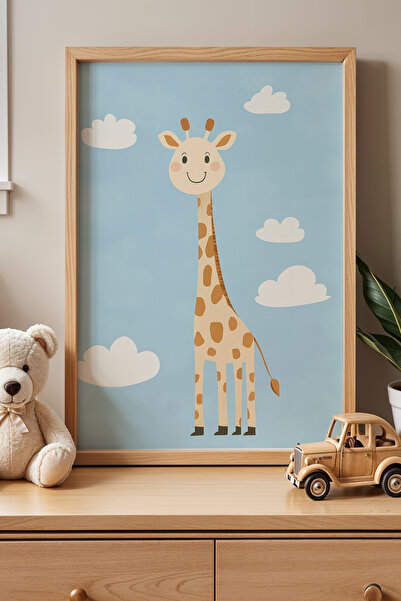 HİGUERA Blue Sky And Giraffe Παιδικό Δωμάτιο και Βρεφικό Δωμάτιο Ξύλινο Πλαίσ...