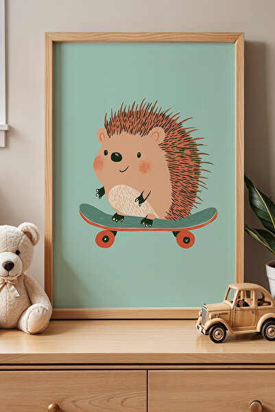 HİGUERA Skateboarder Cute Hedgehog Παιδικό Δωμάτιο και Βρεφικό Δωμάτιο Ζωγραφ...