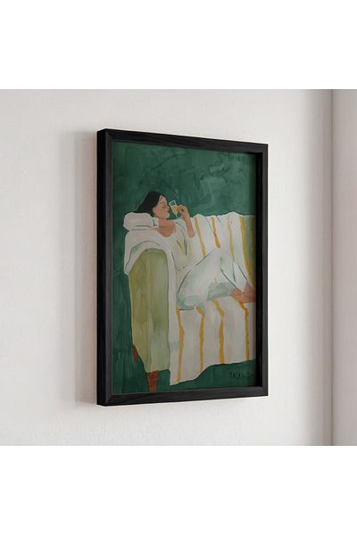 HİGUERA Pictură de perete cu cadru din lemn natural, simplă și modernă