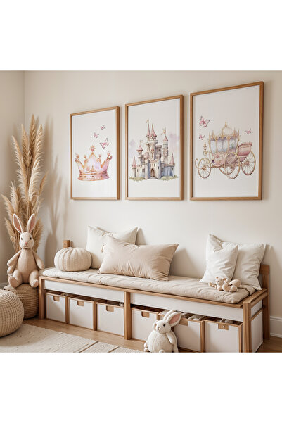 HİGUERA Πίνακας Παιδικού και Βρεφικού Δωματίου με Φυσικό Ξύλινο Πλαίσιο Princ...