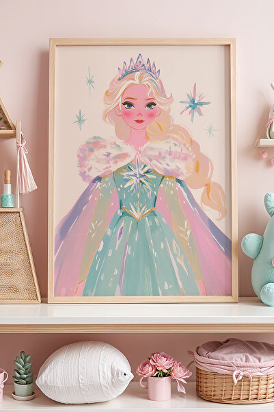 HİGUERA Θέμα Princess - Frozen Starry Background Παιδικό Δωμάτιο Ξύλινο Πλαίσ...