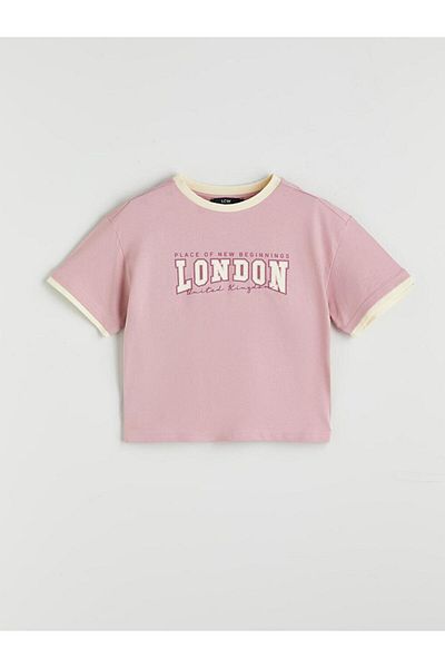 LC Waikiki Crew Neck London Printed Girl's T-Shirt and Shorts (S5)