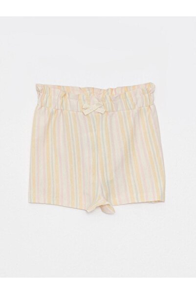 LC Waikiki Striped Baby Girl Shorts with Elastic Waist