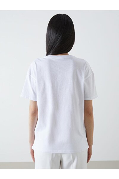 LC Waikiki Γυναικείο μπλουζάκι με στάμπα Crew Neck (S5)