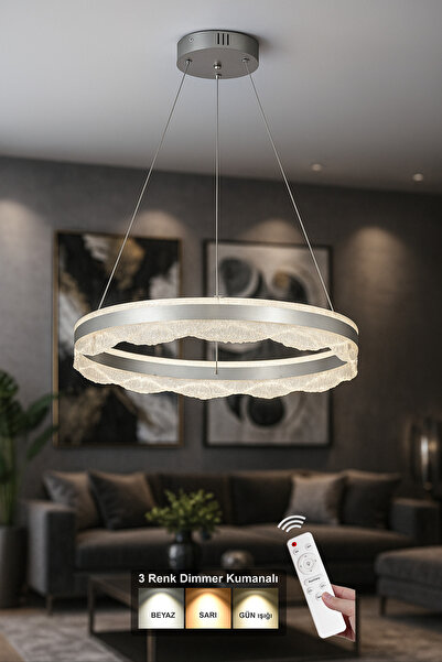 Avizemoda Estilo 60 cm Dimmer Kumandalı 3 Renk Ledli (Sarı-Beyaz-Gün Işığı) M...