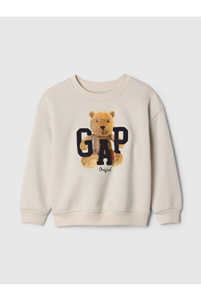 GAP Erkek Bebek Bej Gap Logo Vintage Soft Brannan Bear Grafikli Sweatshirt