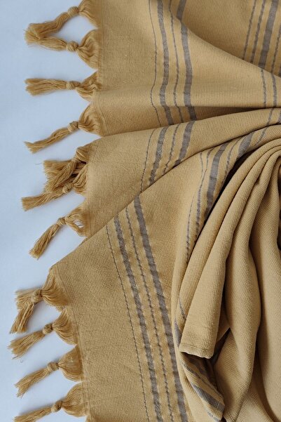 Sevim Ριγέ Πετσέτα Πεστέμαλ 90x170cm - Μαλακή και Υψηλή Απορρόφηση Νερού - 100% Βαμβάκι-Μουστάρδα