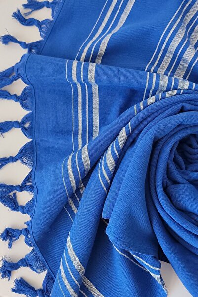 Sevim Saks Blue Striped Towel Peshtemal 90x170cm - Μαλακό και υψηλής απορρόφησης νερού - 100% βαμβάκι