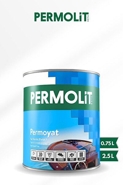 Permolit Permoyat Yat Vernik Parlak - (0,75 Lt - 2,5 Lt) UV Korumalı, Süper Parlak Ahşap Koruyucu