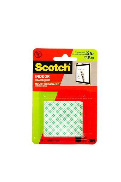 3M Scotch Heavy Duty Mounting Squares 1x1 Inch - 16 Pcs | Strong Double-sided Tape