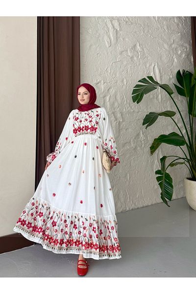 MERETTO By Akıl Κέντημα από βαμβακερό ύφασμα Ivana Dress