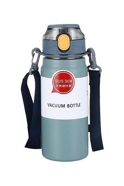 Weather Forecast 304 L Steel Blue 600 Ml Water Bottle with Hanger and Straw Cin411mv