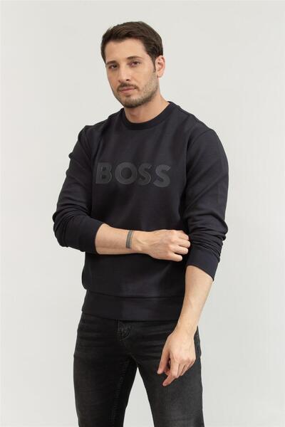 BOSS Erkek Bisiklet Yaka Sweatshirt