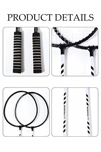 Generic Badminton Racket Set One Pair Of Lightweight Badminton Rackets With 3 Shuttlecocks And 1 Bag