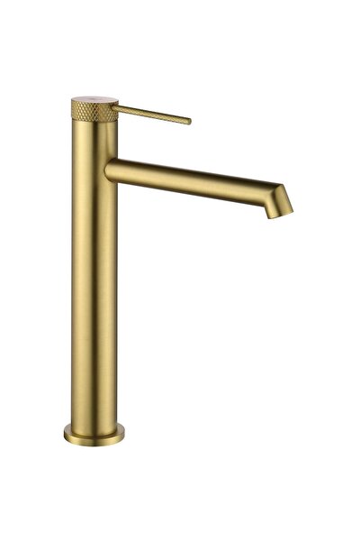 FJ-1022 Yüksek Lavabo Bataryası Fırçalanmış Altın