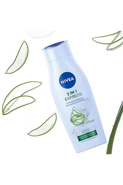 NIVEA Șampon și balsam expres 2 în 1, 250 ml x 3 bucăți