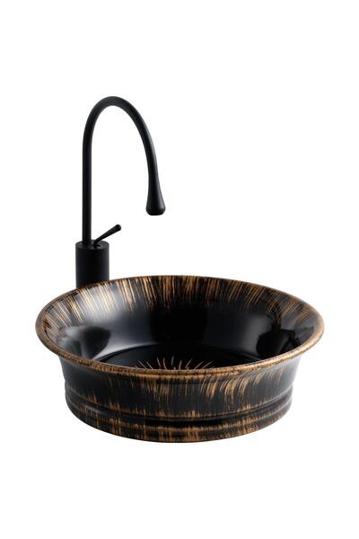 LENA E-3011BR Tezgah Üstü Porselen Lavabo