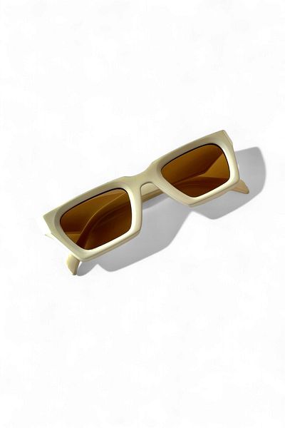 REN EYEWEAR Debra Sun Glasses Square Brown Glass Cream Color Unisex Modern New Season Ren Eyewear