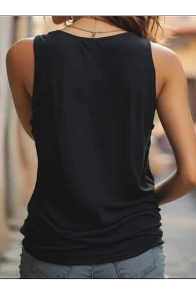 FAVORİST Off-The-Shoulder Mi̇x Women's Cotton Sleeveless Summer T-Shirt Singlet