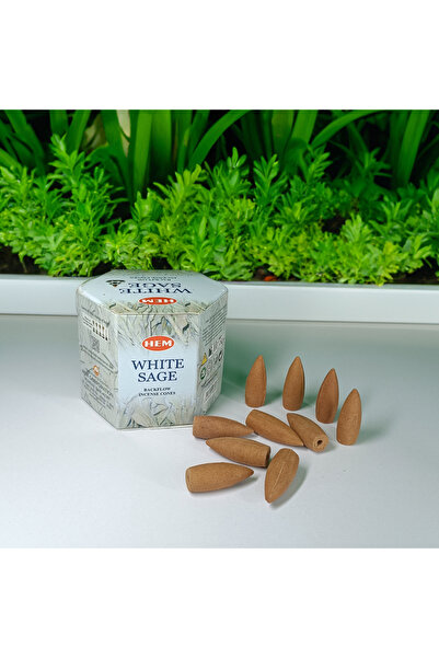 Hediye Kesesi Adaçayı (White Sage) Geri Akış Şelale 10'lu Tütsü Mumu