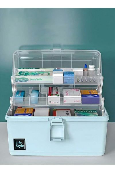 Generic صندوق تخزين مستحضرات التجميل بسعة كبيرة مقاوم للغبار وشفاف وصندوق تخزين الأدوية المحمول على سطح المكتب