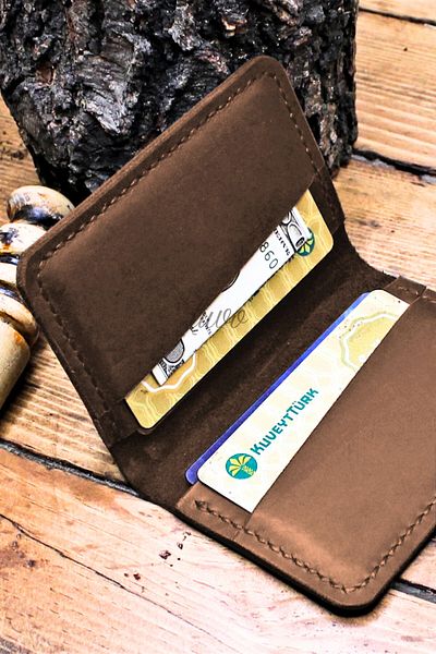 luvo Handmade Genuine Leather Card Holder Italian Stitching Premium Velvet Genuine Leather