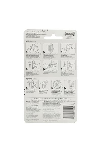 3M Command Jumbo Hook 17004 – Holds 7.5 Lbs, 1 Hook & 2 Strips, 3.4" X 1.5"