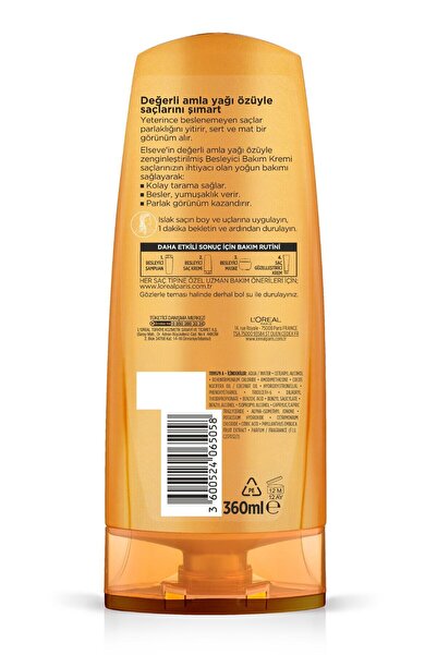 ELSEVE Mucizevi Yağ Besleyici Bakım Kremi Amla Yağı 360 ml X 3 Adet