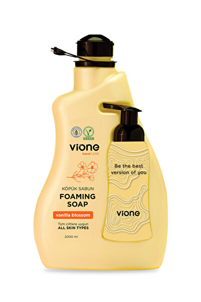 vione صابون رغوي لليدين والوجه بزهرة الفانيليا 2 لتر (صابون رغوي مع هدية)