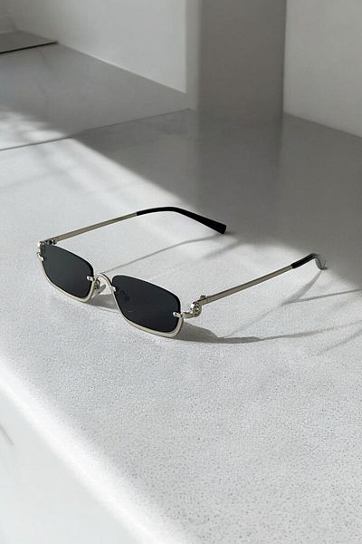 REN EYEWEAR GULITE 2024 Season نظارة شمسية معدنية باللون الأسود والفضي - نصف إطار