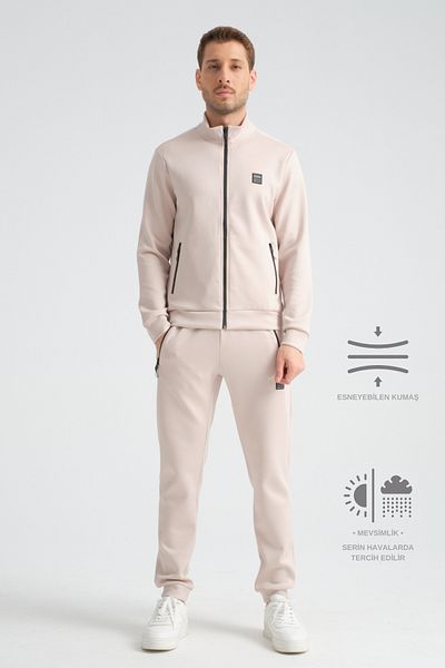 Shooter Μπεζ Scuba Seasonal Regular Fit Ανδρική φόρμα
