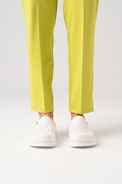 ÇİZGİ MEDİKAL Λευκές ανδρικές παντόφλες Prestij Cool Sabo Ορθοπεδικές Παντόφλες Νοσοκομείου Γιατρού Νοσοκόμας