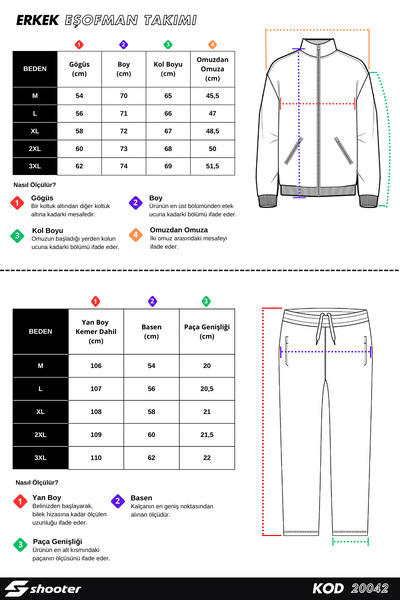 Shooter Sportswear Elite Mevsimlik Erkek Eşofman Takımı Rahat Form Günlük Kullanım