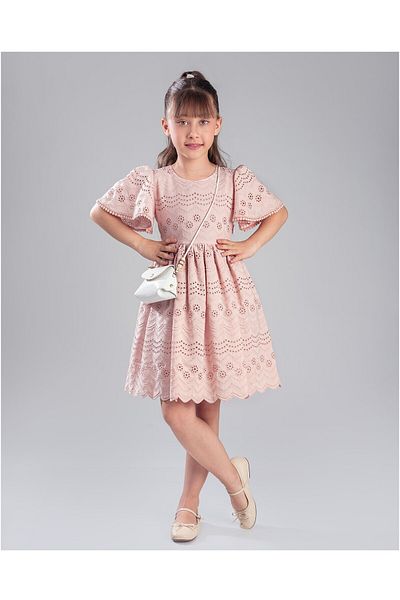 Pina Kids Rochie Broderie Feta cu Geantă