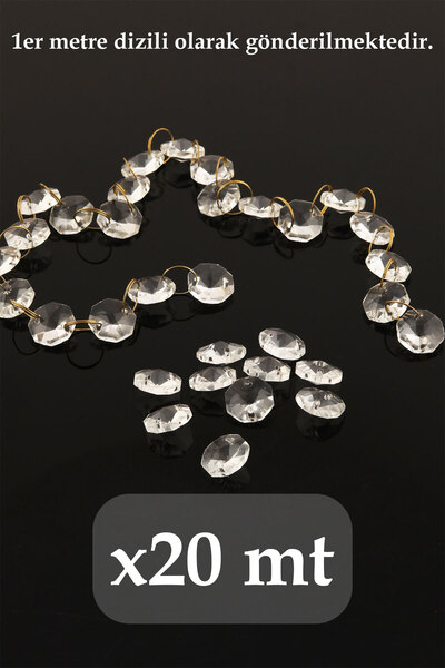 TR Turan Collection 20 Metre 1000 Adet Kristal Octagon Dizili Organizasyon, A...