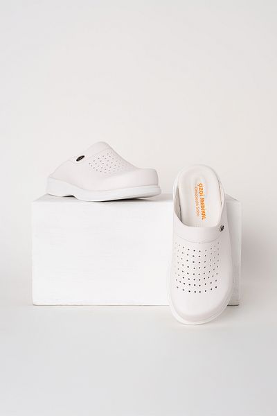 ÇİZGİ MEDİKAL White Men's Prestij Cool Sabo Slippers Orthopedic Doctor Nurse Hospital Slippers