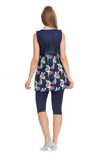 Starinci Mayo Sleeveless Hijab Swimsuit Lycra Dark Blue Bottom Detail