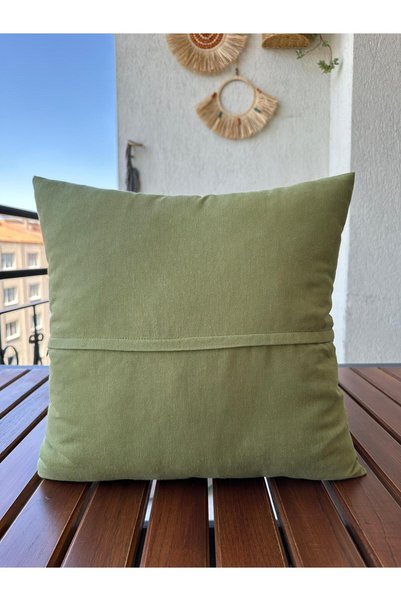 punchatolyem Punchhatolyesii Punchkırlent Yazrengi Teddy Bear Hand Embroidered Throw Pillow Cover Pistachio Green Color (43x43