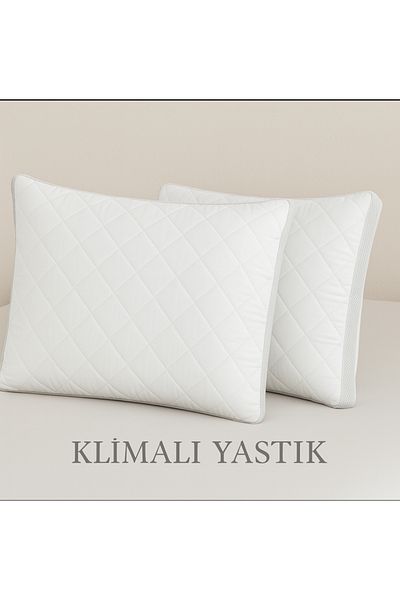 YELLOW STARY HOME DECOR Air-Conditioned Pillow -White Quilted /Grey Mesh 50X70 cm 1000 Gr in Special Case