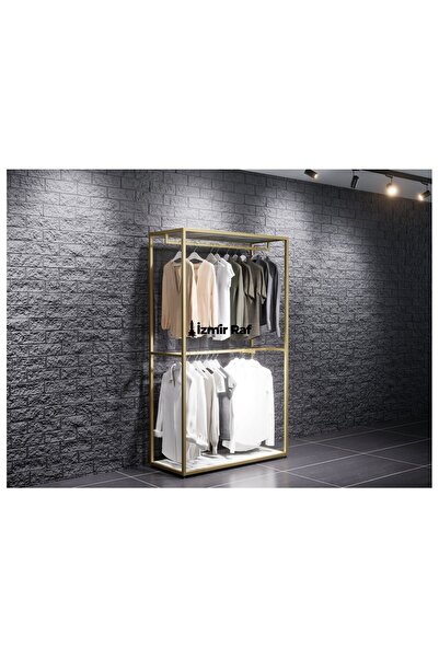 Dekoratif Butik Mağaza Düz Çiftli Elbise Askılık