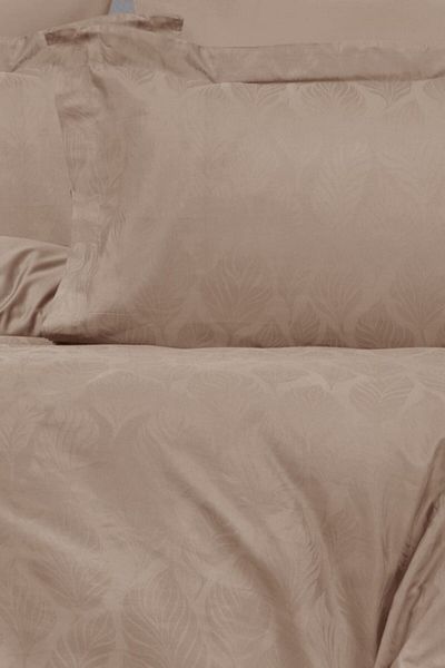 Sevim Set cuvertură de pilota din jacquard Dowry - Set de căsătorie din satin de bumbac - Aura Cappuccino