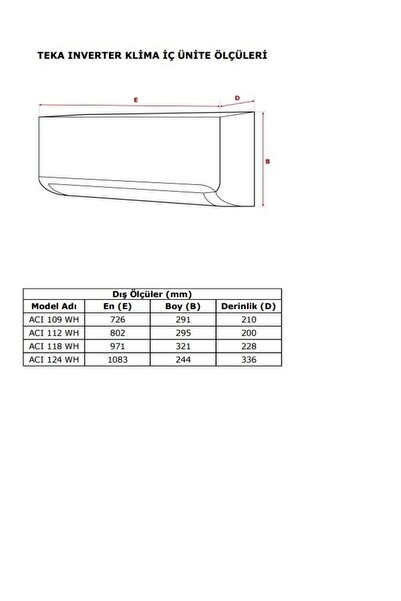 Teka ACI 112 WH / ACO 112 WH KLİMA