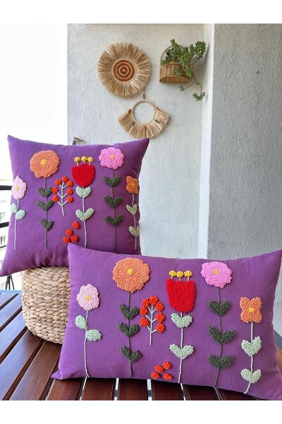 punchatolyem Çicek Desen Ikili Takım Set Kırkent Mor Renkli %punch (PANCH) El...