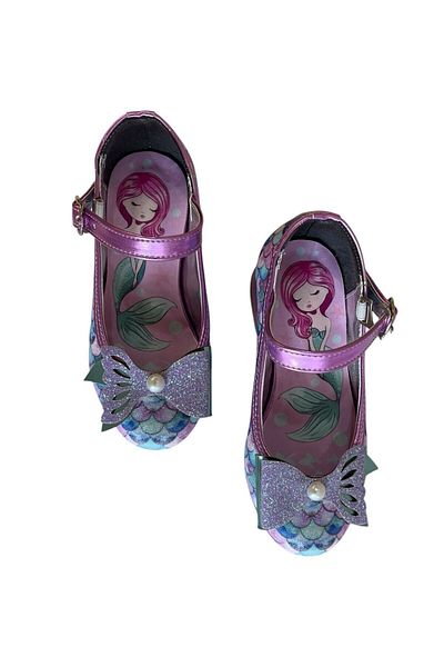 ROSE SHOES KİDS Fairy Tale Mermaid Silvery Bowknot Pearl Color Heel Shoes