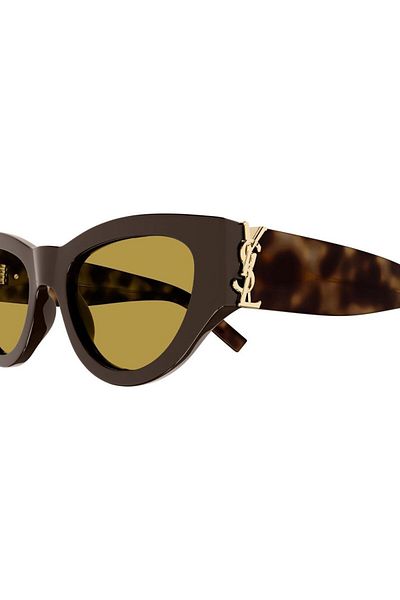 Saint Laurent Paris Sl M94 010 53-20 نظارة شمسية للنساء – إطار عين القطة، عدسة صفراء، Uv400