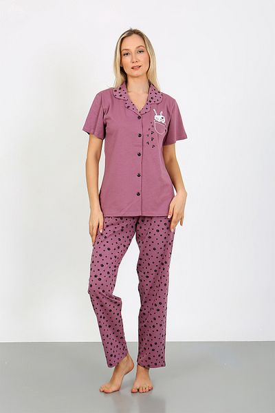 nisaNCa Comfortable and Stylish 100% Cotton Pajama Set - Buttoned Set - Wide Size Range