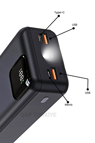 TEKNOHANE 50000 Mah Pd 22,5w 3.0 Qualcomm Hızlı Şarj Power Bank Turbo Hızlı Pd Iphone Xiaomi