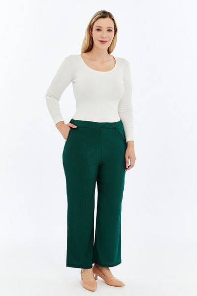 Laden Two Pieces Women's Plus Size Summer Breathable Wrinkle Loose Wide Leg Mom Summer Khaki and Black Trousers
