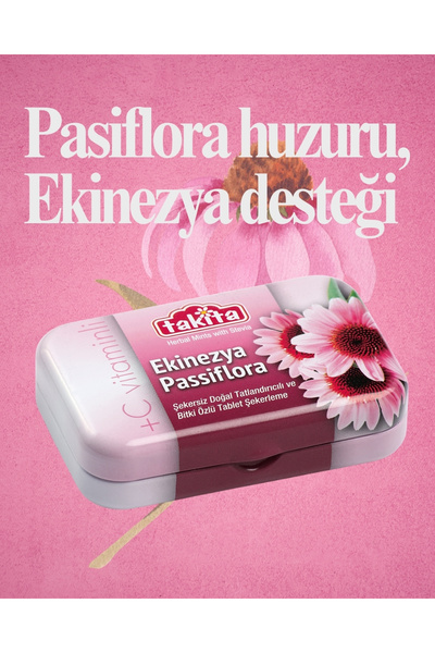Takita Ekinezya&passiflora Özlü Şekersiz Tablet Şekerleme (STEVİA ILE TATLANDIRILMIŞTIR)