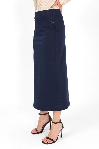 VELLICHOR Υφασμάτινη Φούστα Μολύβι Navy Blue-559